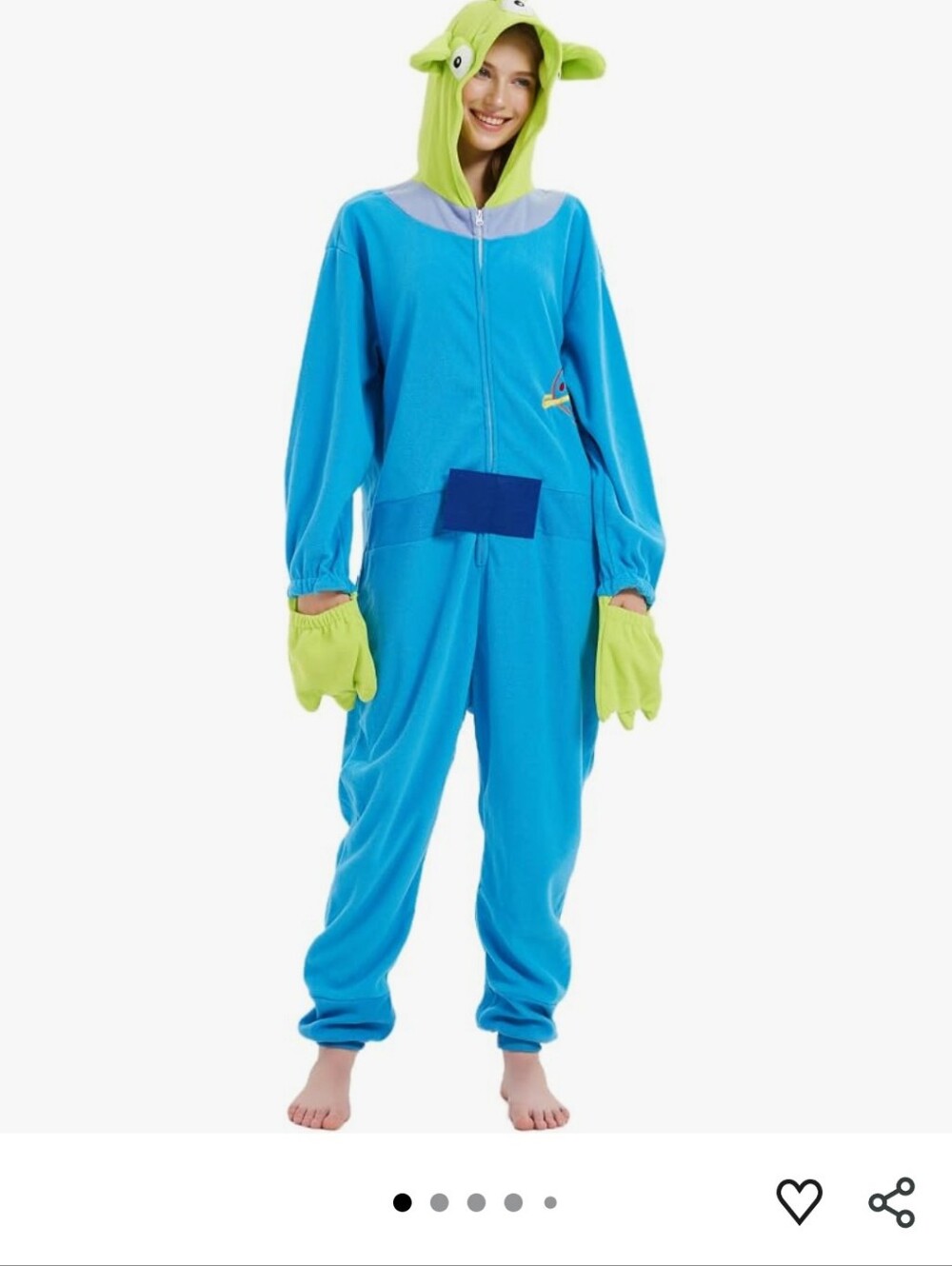 Adult Alien Onesie Halloween Costume Size L